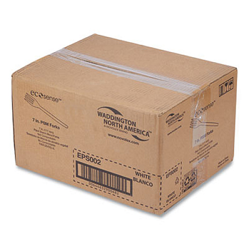 Eco-Products EcoSense Renewable Plant Starch Cutlery, Fork, Plastic, Cream, 50/Pack, 20 Packs/Carton (EPS002)