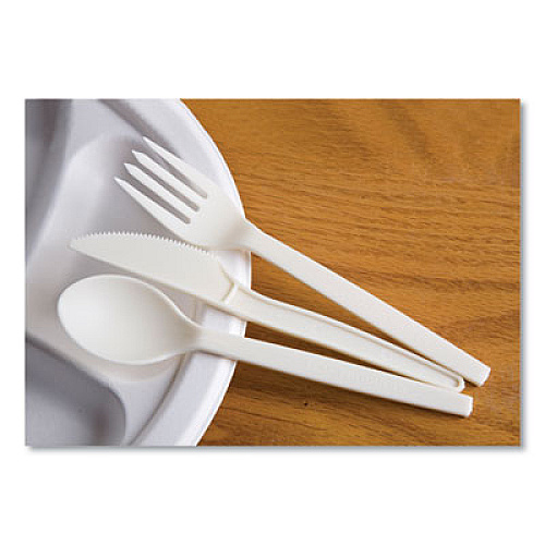 Eco-Products EcoSense Renewable Plant Starch Cutlery, Knife, Plastic, Cream, 50/Pack, 20 Packs/Carton (EPS001)