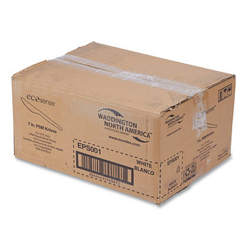 Eco-Products EcoSense Renewable Plant Starch Cutlery, Knife, Plastic, Cream, 50/Pack, 20 Packs/Carton (EPS001)