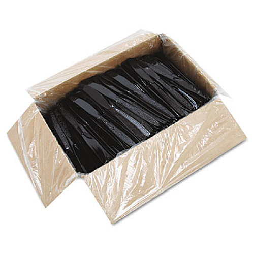 Dart Guildware Heavyweight Plastic Knives, Black, 1000/Carton (GDR6KN)