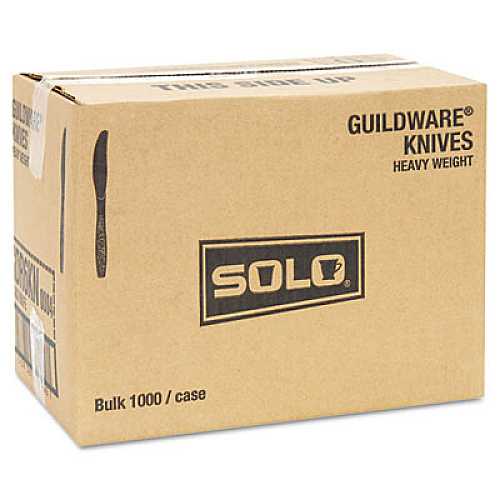 Dart Guildware Heavyweight Plastic Knives, Black, 1000/Carton (GDR6KN)