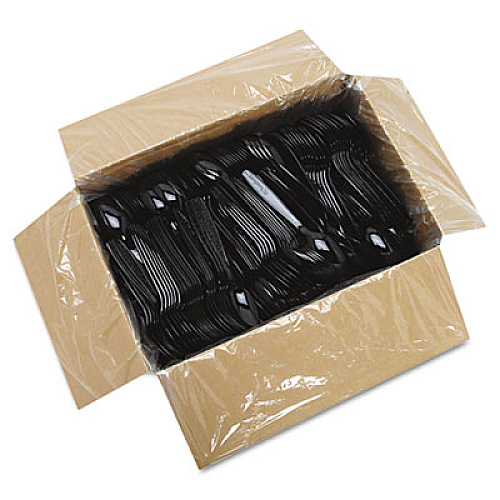 Dart Guildware Heavyweight Plastic Teaspoons, Black, 1000/Carton (GDR7TS)