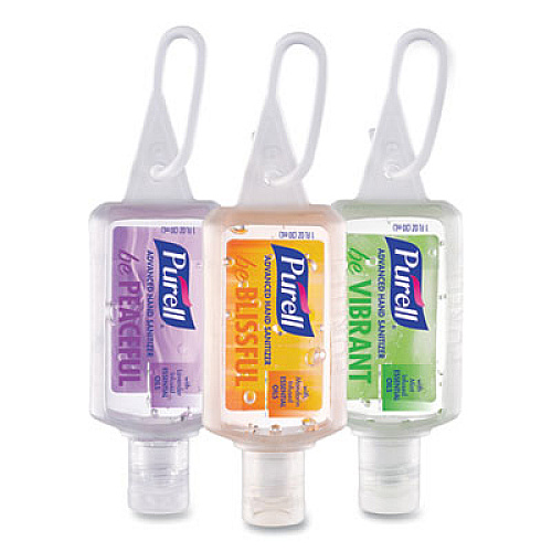 PURELL Advanced Hand Sanitizer Gel Infused with Essential Oils, 1 oz Flip Cap Bottle with Display Bowl, Assorted Scents, 25/Carton (390025CMRME)