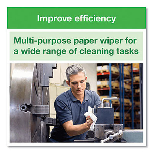 Tork Basic Paper Wiper, 1-Ply, 9 x 10.5, White, 250/Box, 24 Boxes/Carton (192126)