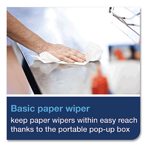 Tork Basic Paper Wiper, 1-Ply, 9 x 10.5, White, 250/Box, 24 Boxes/Carton (192126)