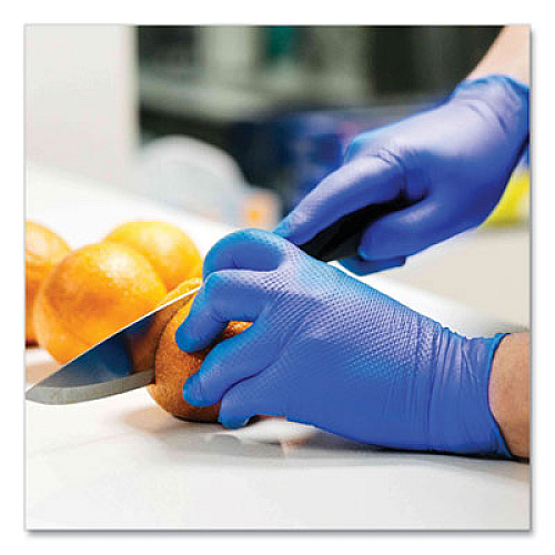 GloveWorks by AMMEX Heavy-Duty Industrial Nitrile Gloves, Powder-Free, XX-Large, 6 mil Thick, 9.5" Long, Royal Blue, 100/Box, 10 Boxes/Carton (GWRBN49100)