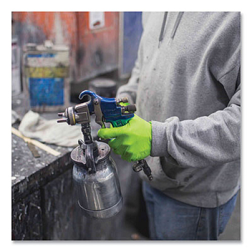 GloveWorks by AMMEX Heavy-Duty Industrial Nitrile Gloves, Powder-Free, Large, 8 mil Thick, 9.5" Long, Green, 100/Box, 10 Boxes/Carton (GWGN46100)