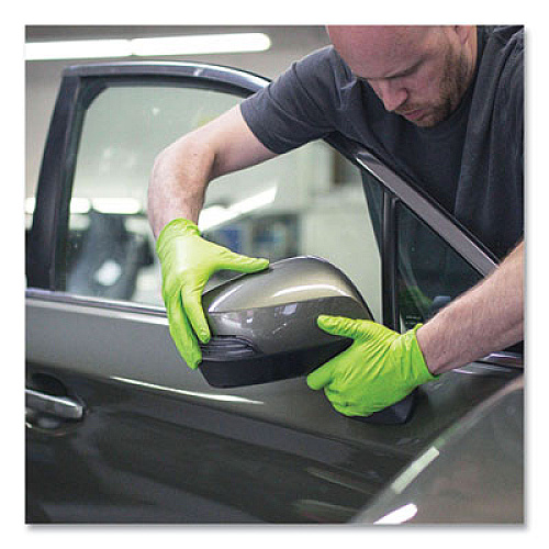 GloveWorks by AMMEX Heavy-Duty Industrial Nitrile Gloves, Powder-Free, Large, 8 mil Thick, 9.5" Long, Green, 100/Box, 10 Boxes/Carton (GWGN46100)