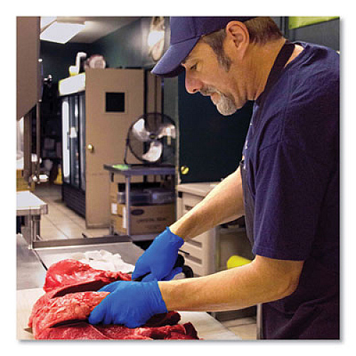 GloveWorks by AMMEX Heavy-Duty Industrial Nitrile Gloves, Powder-Free, X-Large, 6 mil Thick, 9.5" Long, Royal Blue, 100/Box, 10 Boxes/Carton (GWRBN48100)