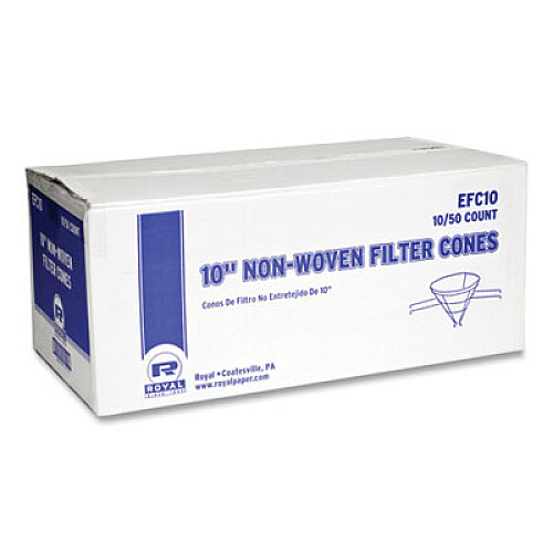 AmerCareRoyal Filter Cones, For Fry Oil, 10" Non-Woven, 500/Carton (EFC10)