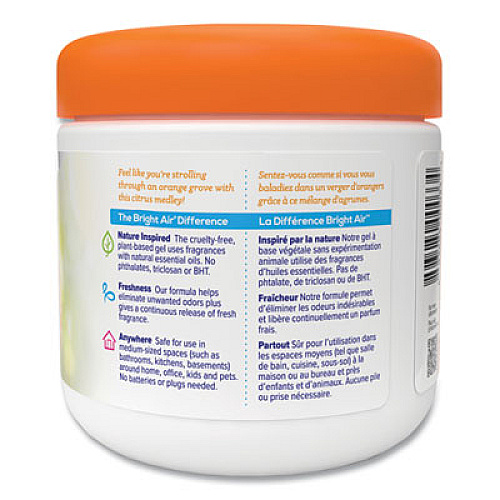 BRIGHT Air Super Odor Eliminator, Mandarin Orange and Fresh Lemon, 14 oz Jar, 6/Carton (900013CT)