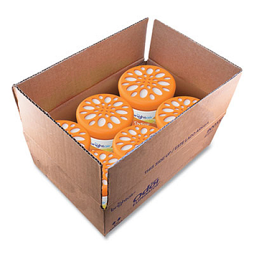BRIGHT Air Super Odor Eliminator, Mandarin Orange and Fresh Lemon, 14 oz Jar, 6/Carton (900013CT)