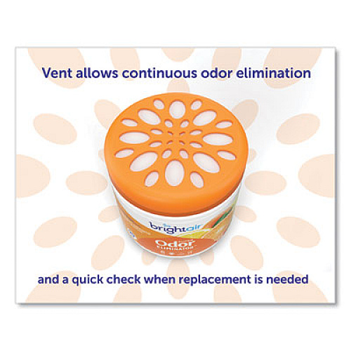 BRIGHT Air Super Odor Eliminator, Mandarin Orange and Fresh Lemon, 14 oz Jar, 6/Carton (900013CT)