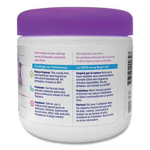 BRIGHT Air Super Odor Eliminator, Lavender and Fresh Linen, Purple, 14 oz Jar, 6/Carton (901325CT)