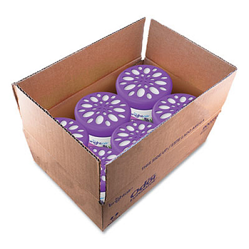 BRIGHT Air Super Odor Eliminator, Lavender and Fresh Linen, Purple, 14 oz Jar, 6/Carton (901325CT)