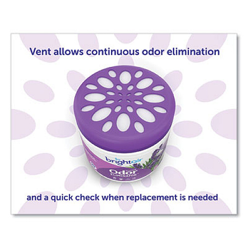 BRIGHT Air Super Odor Eliminator, Lavender and Fresh Linen, Purple, 14 oz Jar, 6/Carton (901325CT)