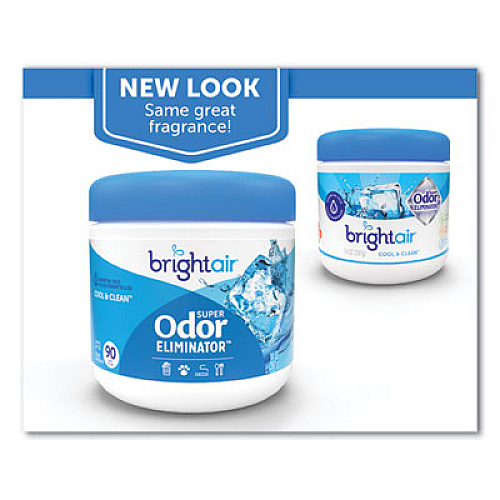 BRIGHT Air Super Odor Eliminator, Cool and Clean, Blue, 14 oz Jar, 6/Carton (900090CT)