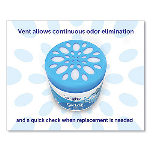 BRIGHT Air Super Odor Eliminator, Cool and Clean, Blue, 14 oz Jar, 6/Carton (900090CT)