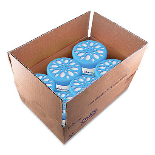 BRIGHT Air Super Odor Eliminator, Cool and Clean, Blue, 14 oz Jar, 6/Carton (900090CT)