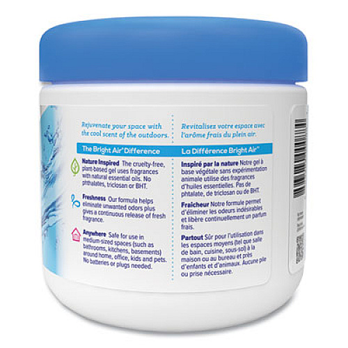 BRIGHT Air Super Odor Eliminator, Cool and Clean, Blue, 14 oz Jar, 6/Carton (900090CT)