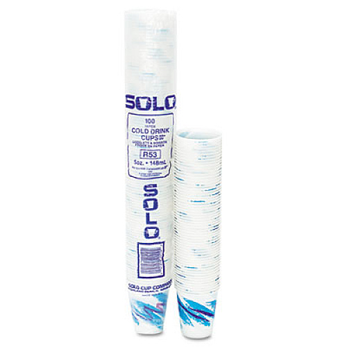 Dart Jazz Waxed Paper Cold Cups, 5oz, Tide Design, 3000/carton (R53J)