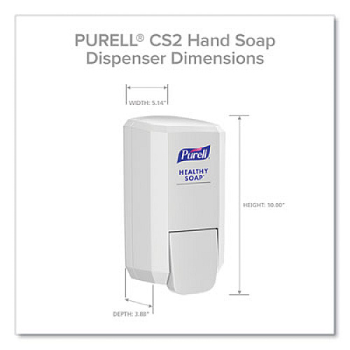 PURELL CS2 Healthy Soap Dispenser, 1,000 mL, 5.14 x 3.88 x 10, White, 6/Carton (413106CT)