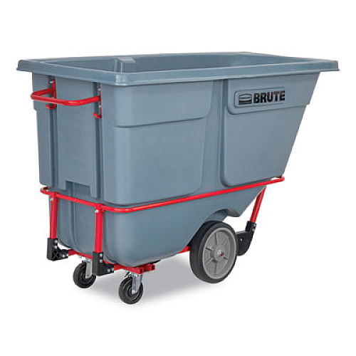 Rubbermaid Commercial 1 cu yd BRUTE DURATILT Frame Tilt Truck, Heavy Duty, 2,100 lb Capacity, Gray (2192467)