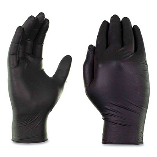 GloveWorks by AMMEX Industrial Nitrile Gloves, Powder-Free, XX-Large, 5 mil Thick, 9.5" Long, Black, 100/Box, 10 Boxes/Carton (GPNB49100)