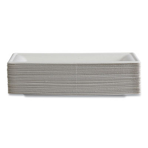 Eco-Products Vanguard Renewable and Compostable Sugarcane Plates, 5 x 10, White, 500/Carton (EPP024NFA)