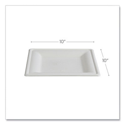 Eco-Products Vanguard Renewable and Compostable Sugarcane Plates, 10 x 10, White, 250/Carton (EPP023NFA)