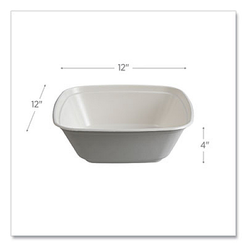 Eco-Products Regalia Sugarcane Servingware, Bowl, 160 oz, White, 100 Bowls/Carton (EPBL160LNFA)
