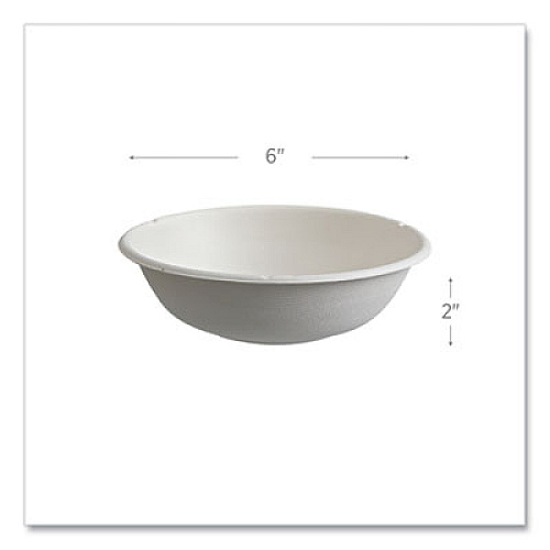 Eco-Products Vanguard Renewable and Compostable Sugarcane Bowls, 16 oz, White, 800/Carton (EPBL16CNFA)