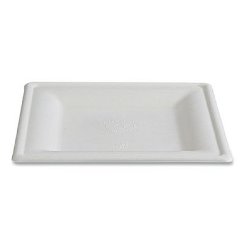Eco-Products Vanguard Renewable and Compostable Sugarcane Plates, 10 x 10, White, 250/Carton (EPP023NFA)