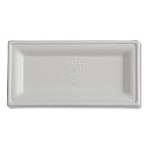 Eco-Products Vanguard Renewable and Compostable Sugarcane Plates, 5 x 10, White, 500/Carton (EPP024NFA)