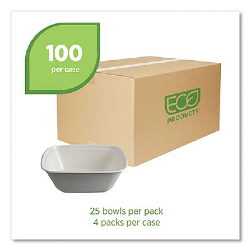 Eco-Products Regalia Sugarcane Servingware, Bowl, 160 oz, White, 100 Bowls/Carton (EPBL160LNFA)