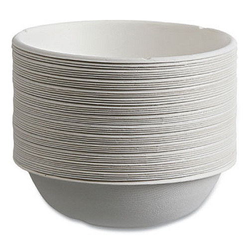 Eco-Products Vanguard Renewable and Compostable Sugarcane Bowls, 16 oz, White, 800/Carton (EPBL16CNFA)