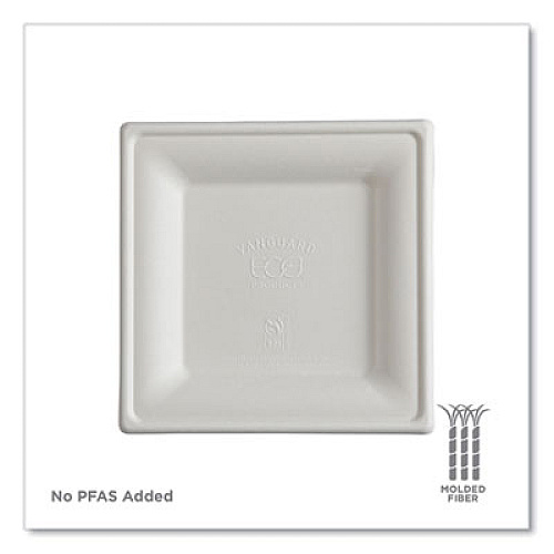 Eco-Products Vanguard Renewable and Compostable Sugarcane Plates, 6 x 6, White, 500/Carton (EPP021NFA)