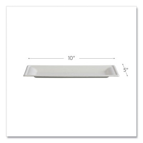 Eco-Products Vanguard Renewable and Compostable Sugarcane Plates, 5 x 10, White, 500/Carton (EPP024NFA)