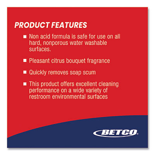 Betco AF79 Disinfectant Cleaner, Citrus Scent, 1 gal Bottle, 4/Carton (790400)