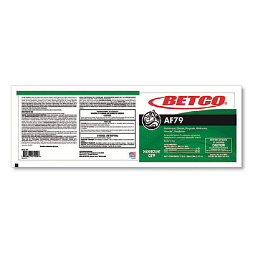 Betco AF79 Disinfectant Cleaner, Citrus Scent, 1 gal Bottle, 4/Carton (790400)