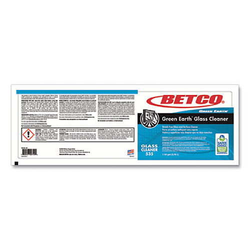 Betco Green Earth Glass Cleaner, Pleasant Scent, 1 gal Bottle, 4/Carton (5350400)