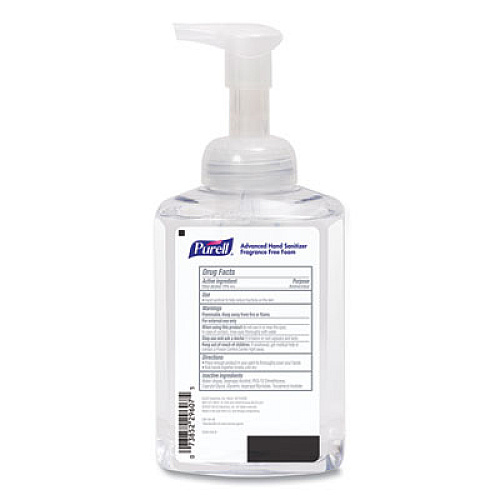 PURELL Advanced Hand Sanitizer Foam, 515 mL, Pump Bottle, Fragrance-Free, 4/Carton (500904CT)
