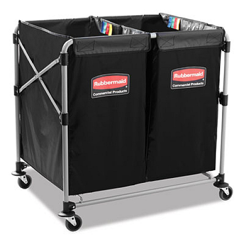 4 Bushel Collapsible X-Cart Bag for Rubbermaid Commercial 1881749 and 1881781, 5 cu ft, 22.08" x 15.33" x 27.33", Black, 2/CT (1881782CT)