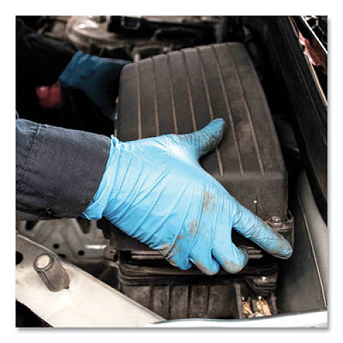 GloveWorks by AMMEX Industrial Nitrile Gloves, Powder-Free, Medium, 5 mil Thick, 9.5" Long, Blue, 100/Box, 10 Boxes/Carton (INPF44100)