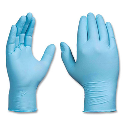 GloveWorks by AMMEX Industrial Nitrile Gloves, Powder-Free, Large, 5 mil Thick, 9.5" Long, Blue, 100/Box, 10 Boxes/Carton (INPF46100)