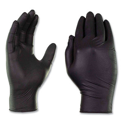 X3 by AMMEX Industrial Nitrile Gloves, Powder-Free, Medium, 3 mil Thick, 9.5" Long, Black, 100/Box, 10 Boxes/Carton (BX344100)