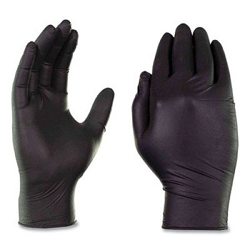X3 by AMMEX Industrial Nitrile Gloves, Powder-Free, X-Large, 3 mil Thick, 9.5" Long, Black, 100/Box, 10 Boxes/Carton (BX348100)