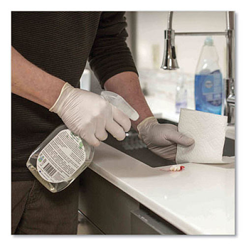 GloveWorks by AMMEX Latex Disposable Gloves, Powder-Free, Large, 4 mil Thick, 9.5" Long, Ivory, 100/Box, 10 Boxes/Carton (TLF46100)