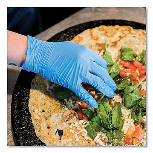 GloveWorks by AMMEX Industrial Nitrile Gloves, Powder-Free, Medium, 5 mil Thick, 9.5" Long, Blue, 100/Box, 10 Boxes/Carton (INPF44100)