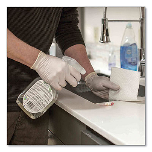 GloveWorks by AMMEX Latex Disposable Gloves, Powder-Free, Medium, 4 mil Thick, 9.5" Long, Ivory, 100/Box, 10 Boxes/Carton (TLF44100)